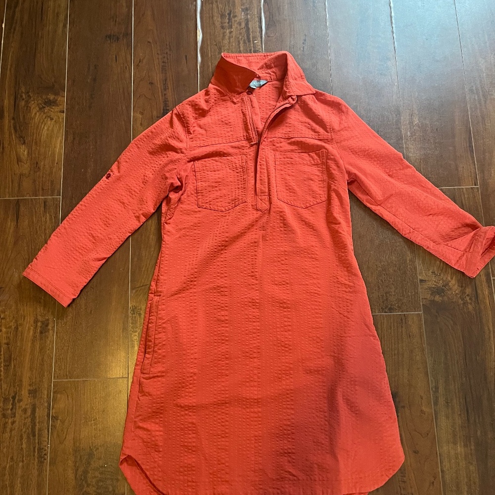 Wren Utility Dress Textured - Orange